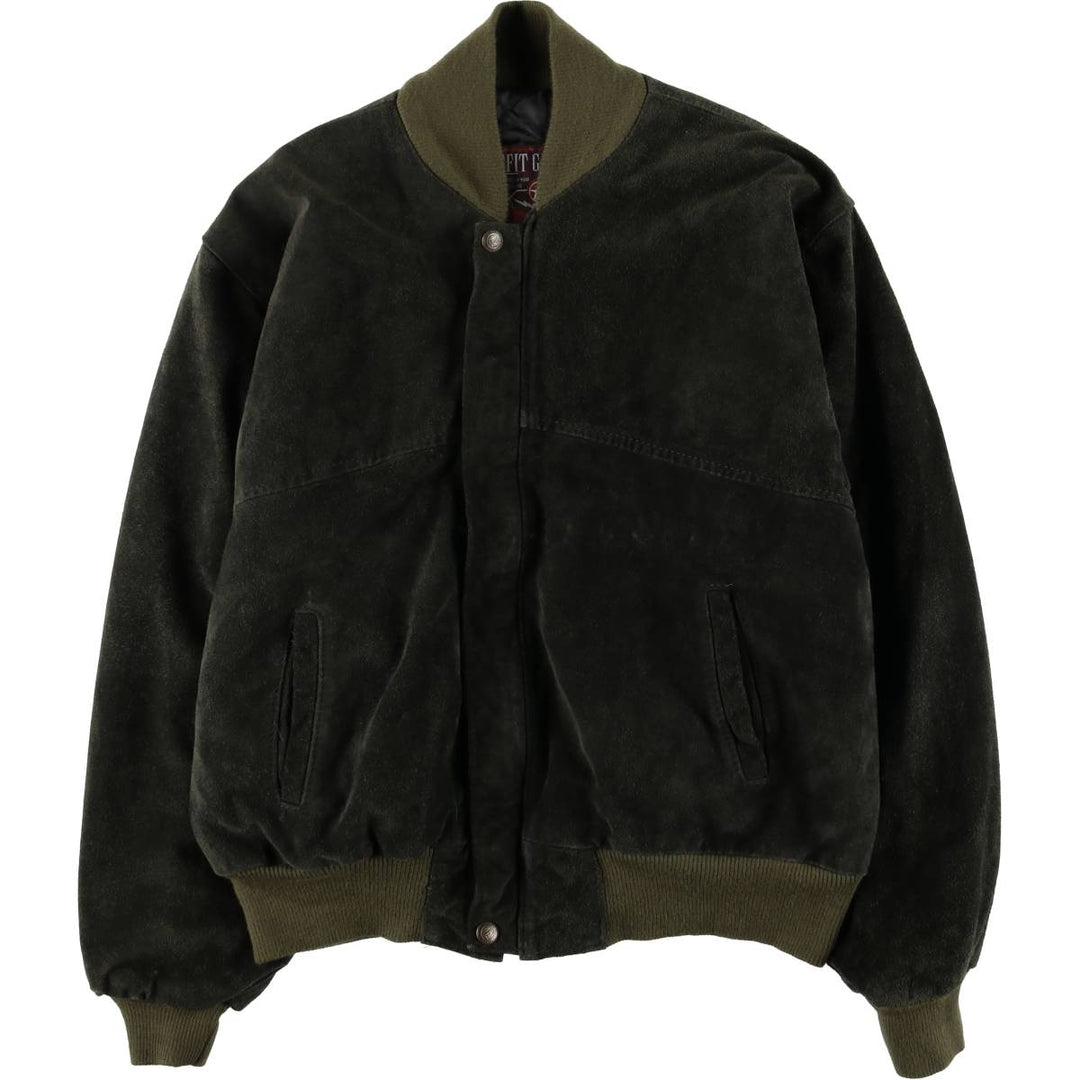 OUTFIT GARMENT suede leather jacket, made in Italy, men's size M unclear Khaki type Vintage Second Hand