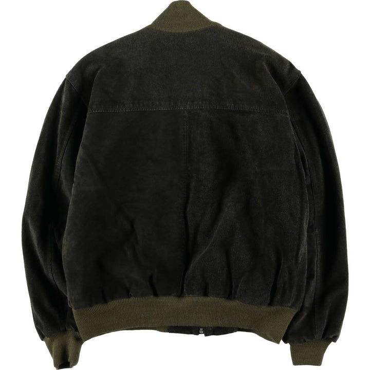 OUTFIT GARMENT suede leather jacket, made in Italy, men's size M unclear Khaki type Vintage Second Hand