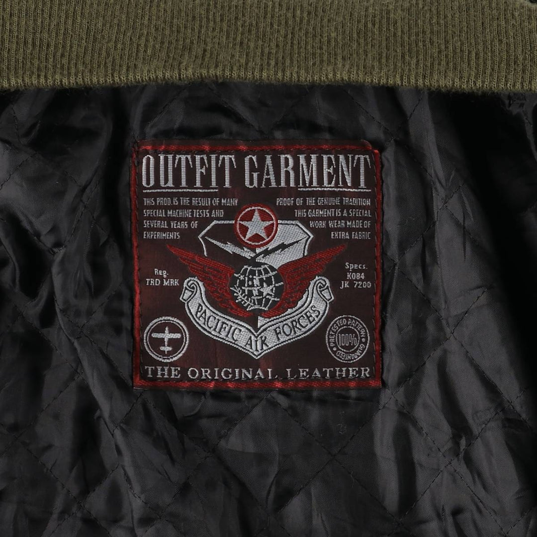 OUTFIT GARMENT suede leather jacket, made in Italy, men's size M unclear Khaki type Vintage Second Hand