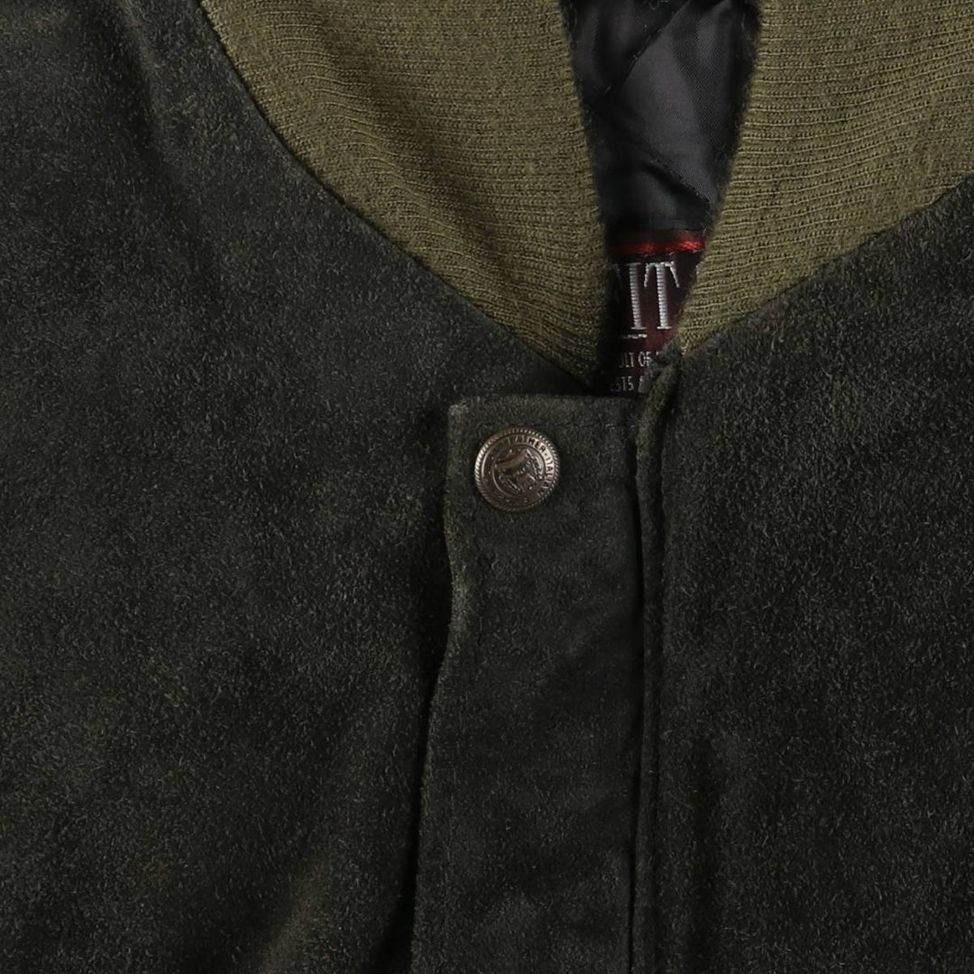 OUTFIT GARMENT suede leather jacket, made in Italy, men's size M unclear Khaki type Vintage Second Hand