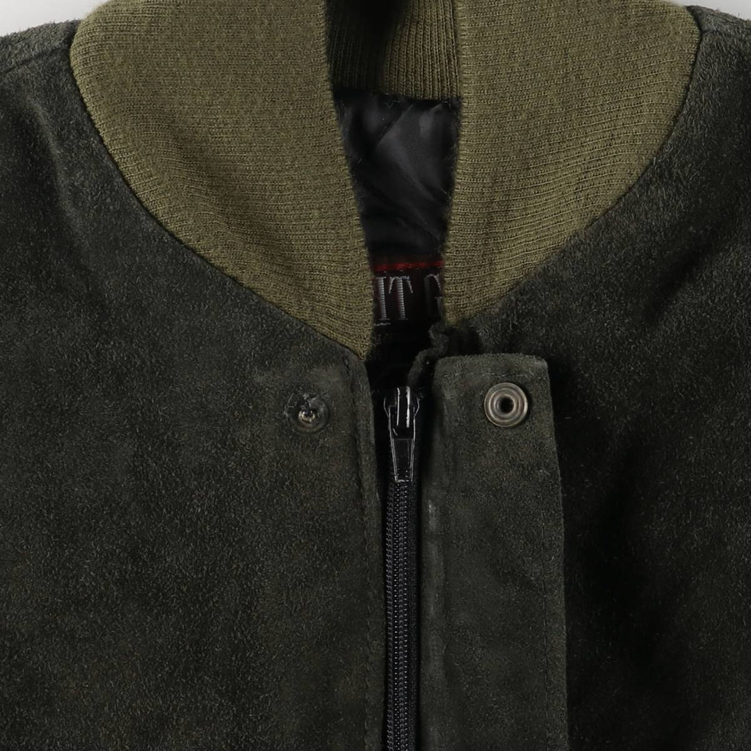 OUTFIT GARMENT suede leather jacket, made in Italy, men's size M unclear Khaki type Vintage Second Hand