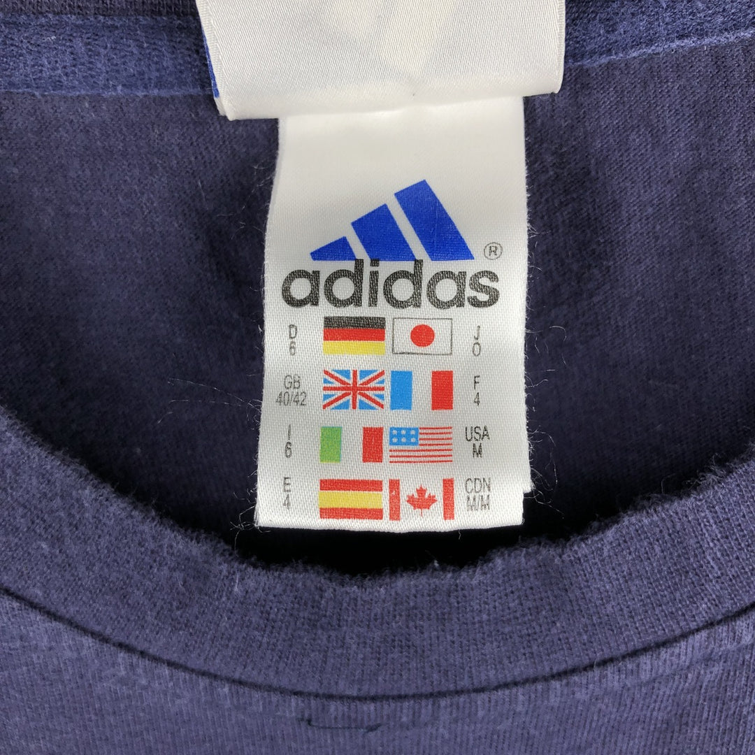 90s-00'S Adidas long-sleeved T-shirt, size M, men's cotton navy blue type Vintage Second Hand