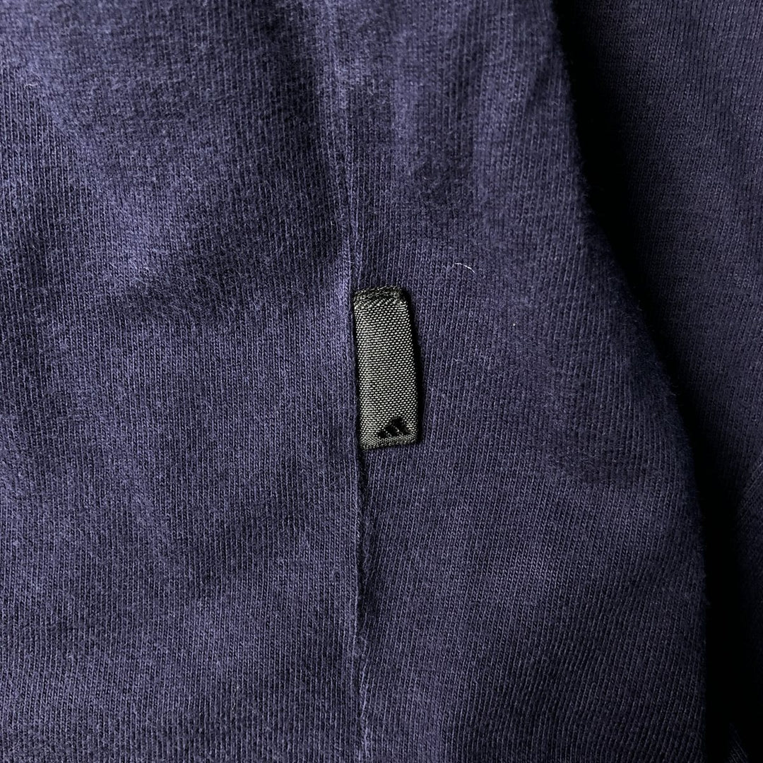 90s-00'S Adidas long-sleeved T-shirt, size M, men's cotton navy blue type Vintage Second Hand