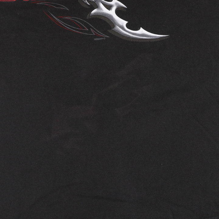 2000'S Harley-Davidson HANES Eagle Pattern Motorcycle T-Shirt, Made in USA, Men's XXL cotton black type Vintage Second Hand