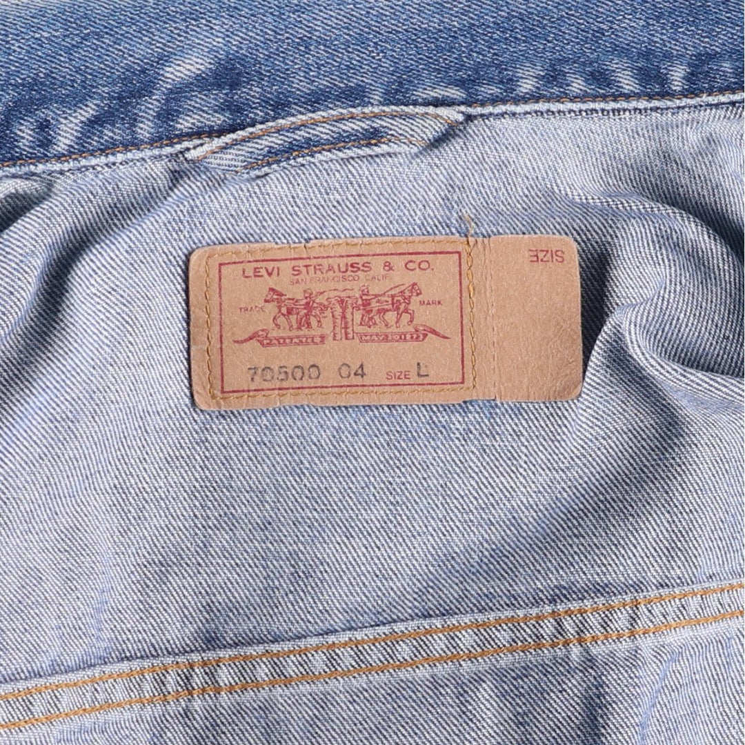2000'S Levi's 70500-0414 Euro Model Denim Jacket, Men's Size L cotton blue type Vintage Second Hand