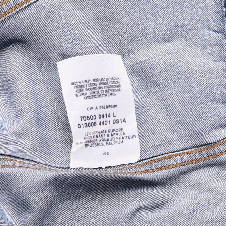 2000'S Levi's 70500-0414 Euro Model Denim Jacket, Men's Size L cotton blue type Vintage Second Hand