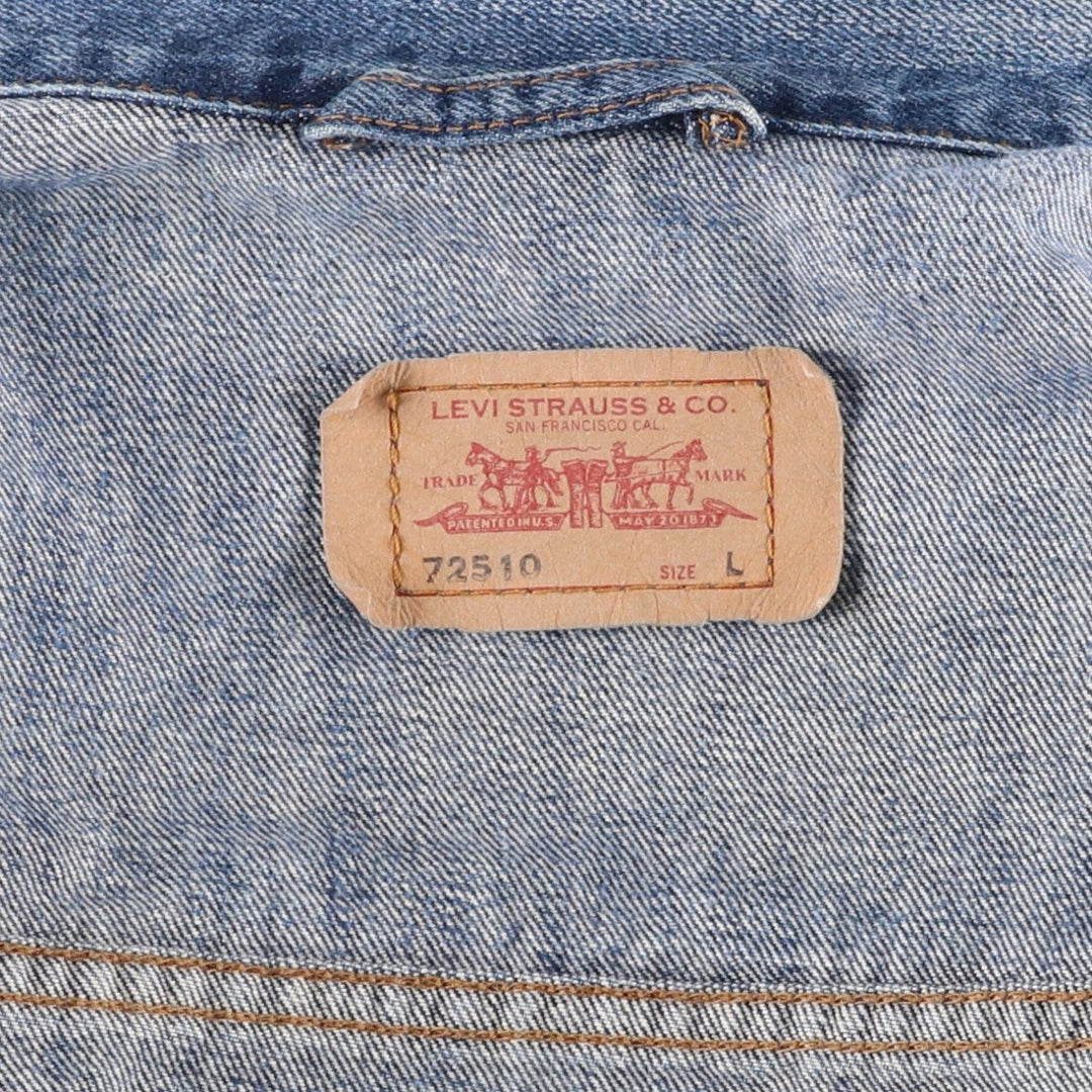 2000'S Levi's 72510-0006 Euro Model Denim Jacket, Men's Size L cotton blue type Vintage Second Hand