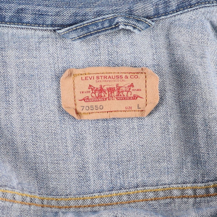 Levi's 70550-0439 Euro Model Denim Jacket, G-Jean, Men's Size L cotton blue type Vintage Second Hand