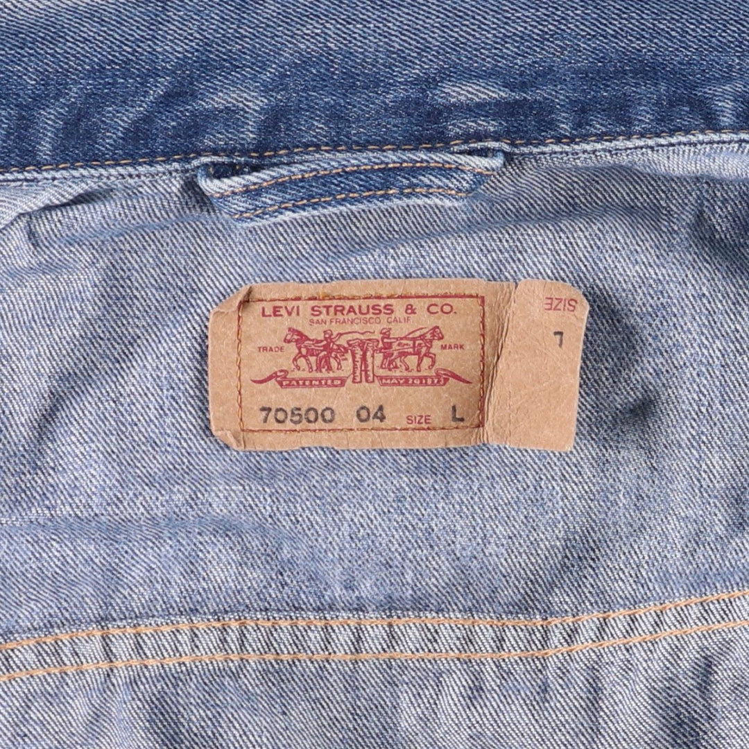 2000'S Levi's 70500-0485 Euro Model Denim Jacket, Men's Size L cotton blue type Vintage Second Hand