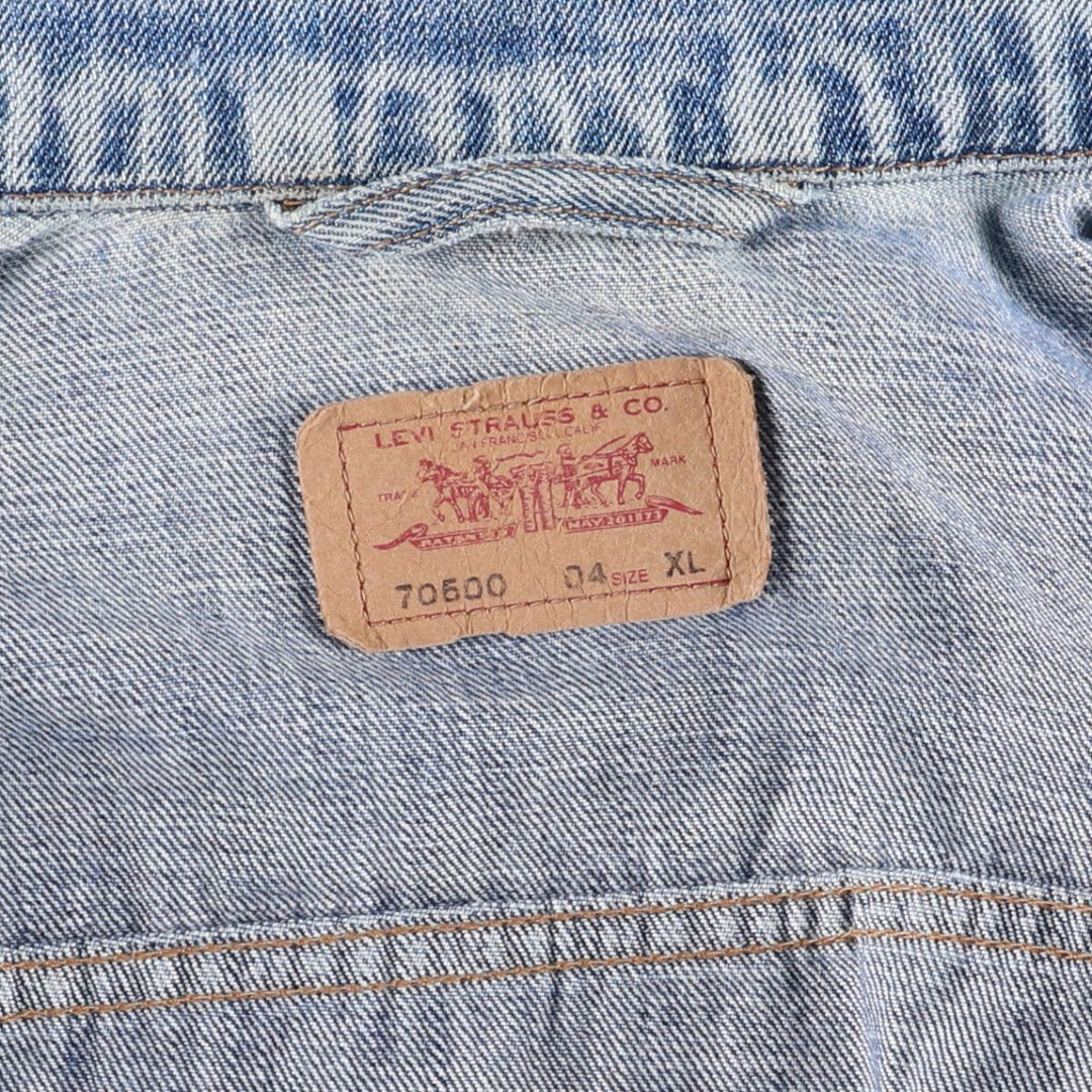 2000'S Levi's 70500-0401 Euro Model Denim Jacket, Men's Size XL cotton blue type Vintage Second Hand