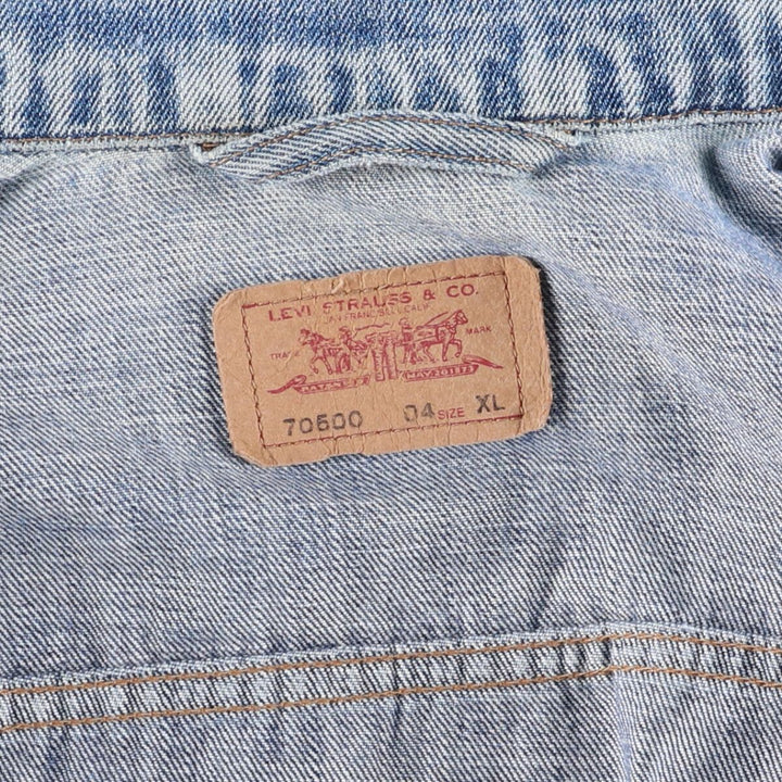 2000'S Levi's 70500-0401 Euro Model Denim Jacket, Men's Size XL cotton blue type Vintage Second Hand