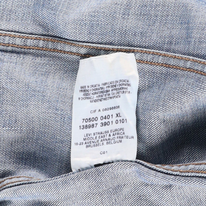 2000'S Levi's 70500-0401 Euro Model Denim Jacket, Men's Size XL cotton blue type Vintage Second Hand