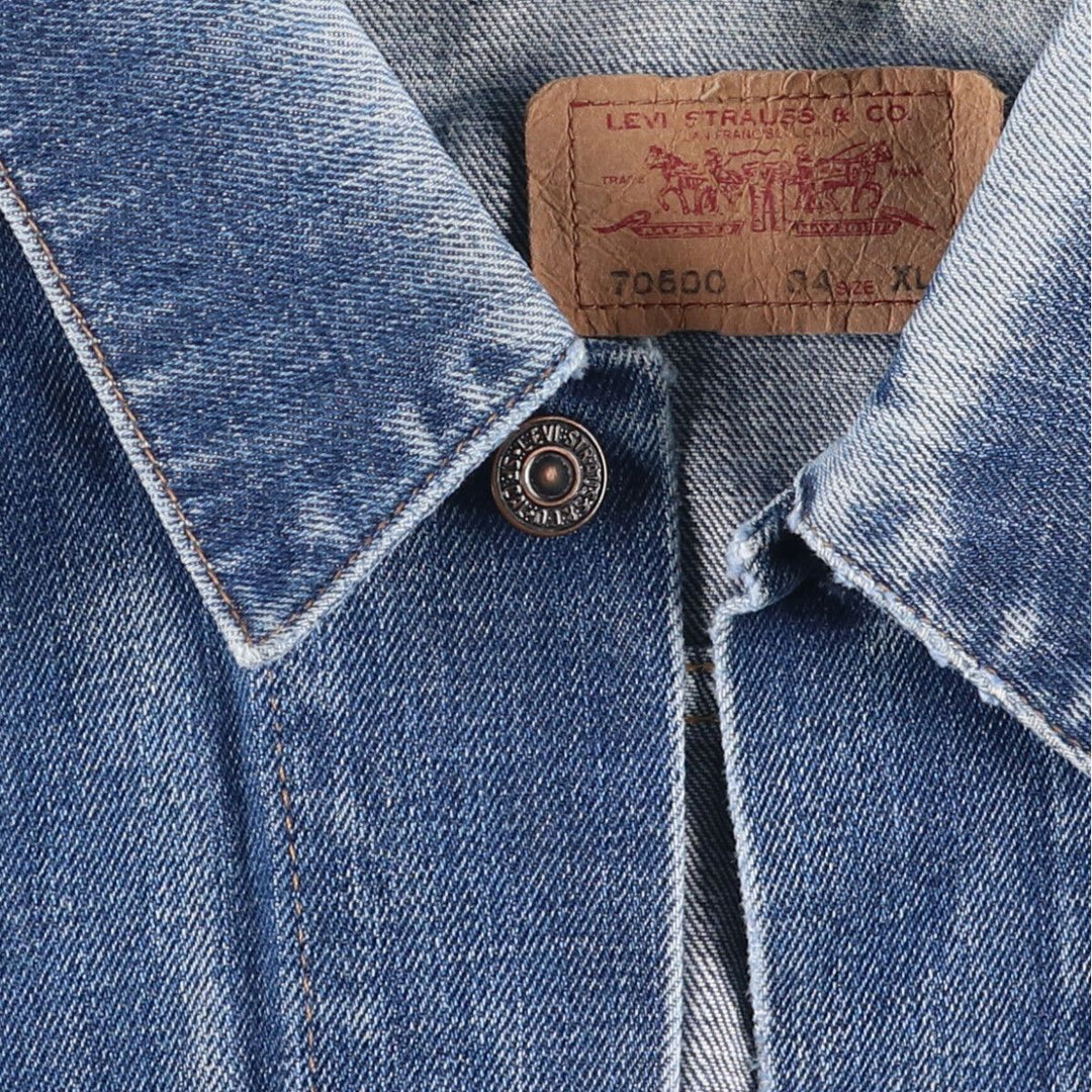 2000'S Levi's 70500-0401 Euro Model Denim Jacket, Men's Size XL cotton blue type Vintage Second Hand