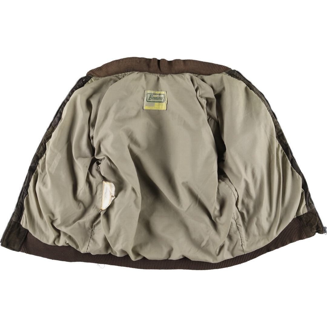 Vintage 1970'S Brimaco suede leather jacket, size L, men's unclear brown type Vintage Second Hand