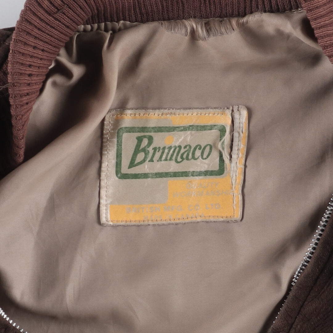 Vintage 1970'S Brimaco suede leather jacket, size L, men's unclear brown type Vintage Second Hand