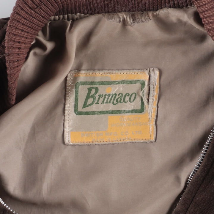 Vintage 1970'S Brimaco suede leather jacket, size L, men's unclear brown type Vintage Second Hand