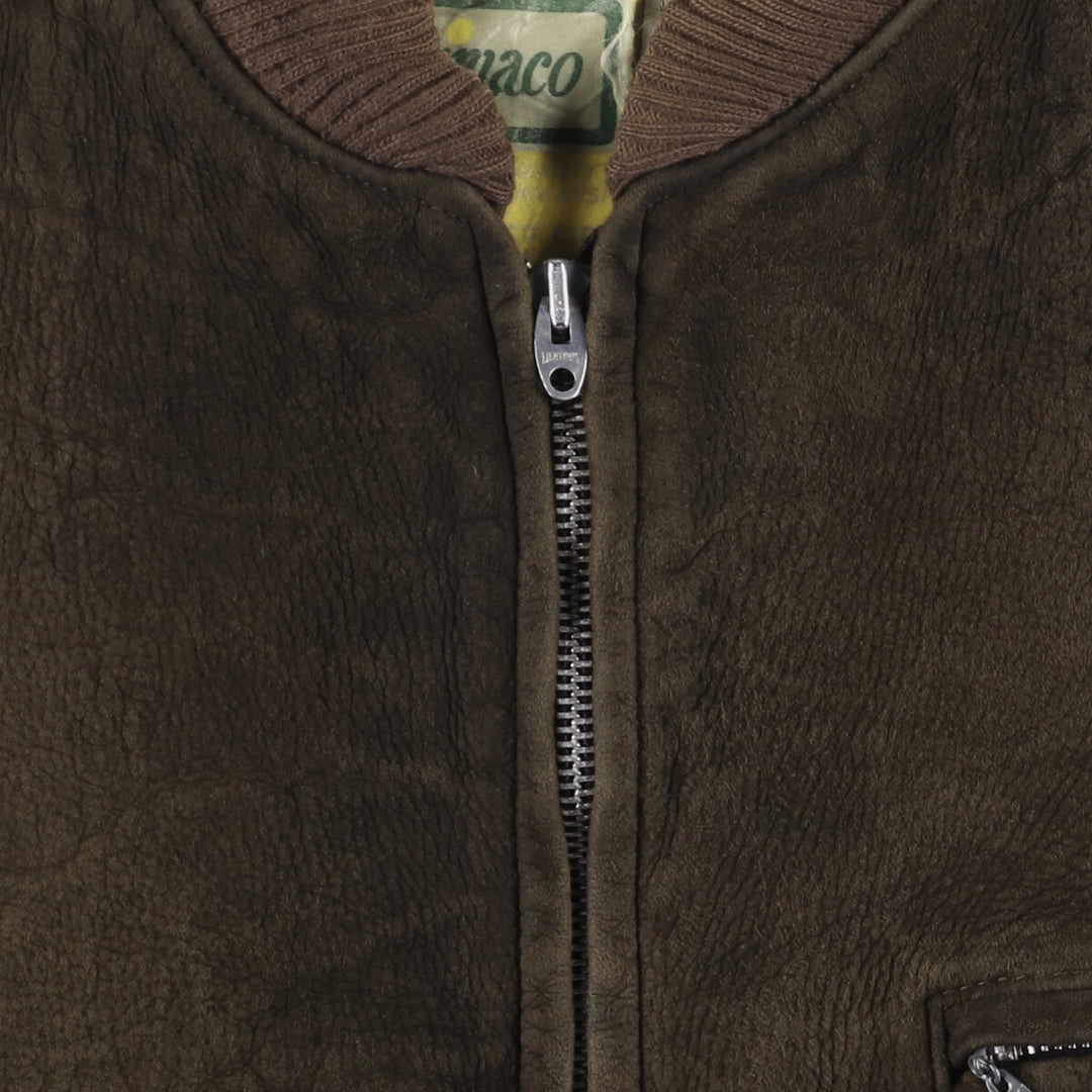 Vintage 1970'S Brimaco suede leather jacket, size L, men's unclear brown type Vintage Second Hand