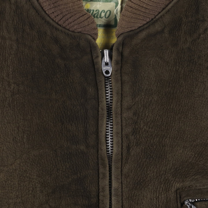 Vintage 1970'S Brimaco suede leather jacket, size L, men's unclear brown type Vintage Second Hand