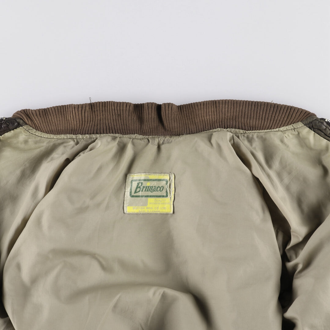 Vintage 1970'S Brimaco suede leather jacket, size L, men's unclear brown type Vintage Second Hand