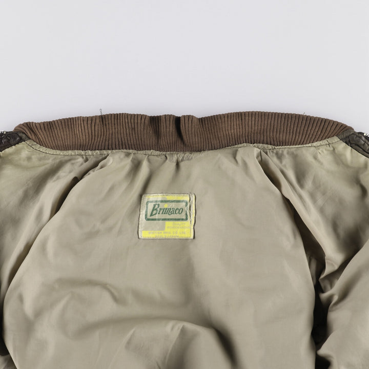 Vintage 1970'S Brimaco suede leather jacket, size L, men's unclear brown type Vintage Second Hand