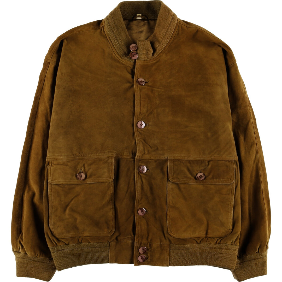 Suede leather jacket, men's size M Genuine Leather Suede Leather brown type Vintage Second Hand