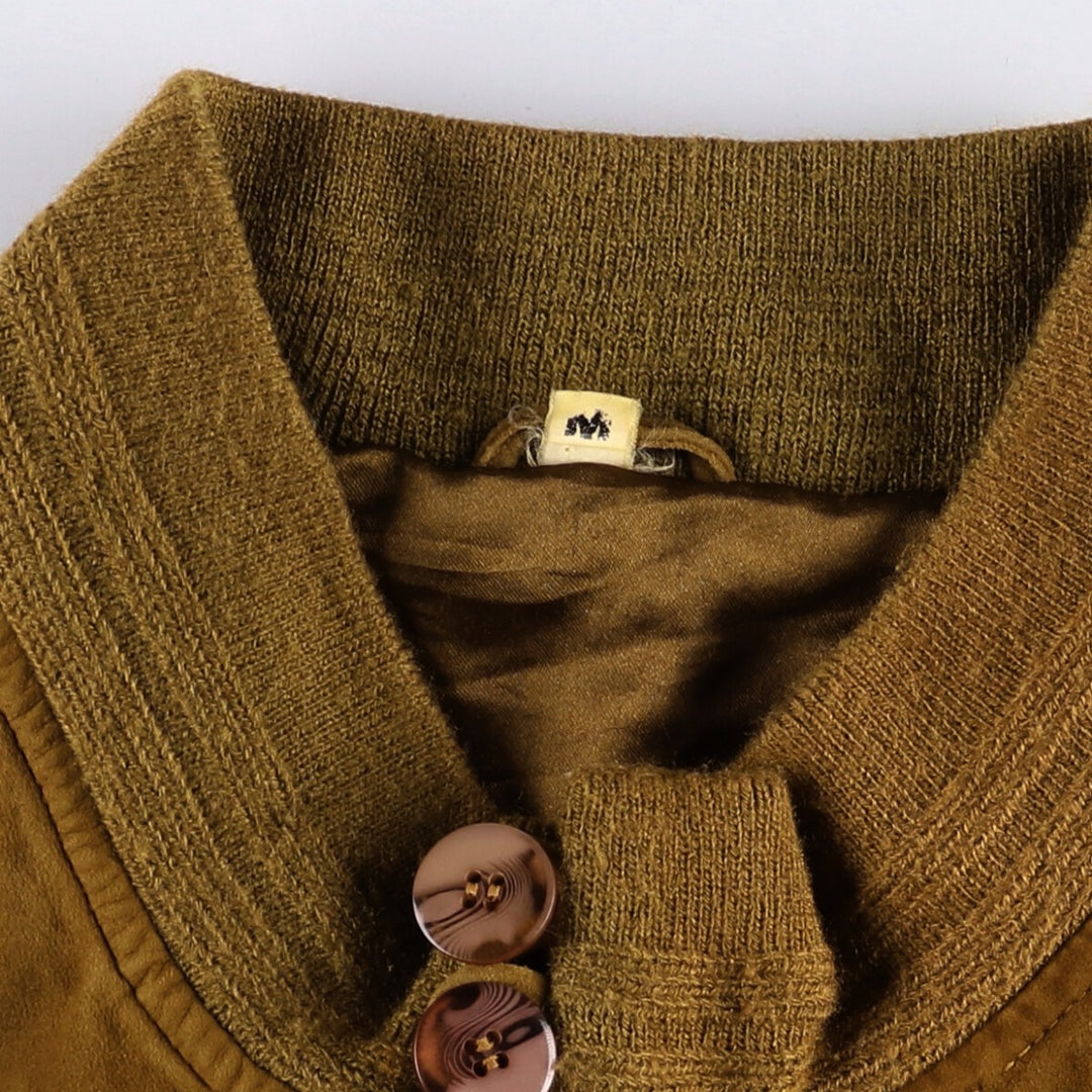 Suede leather jacket, men's size M Genuine Leather Suede Leather brown type Vintage Second Hand