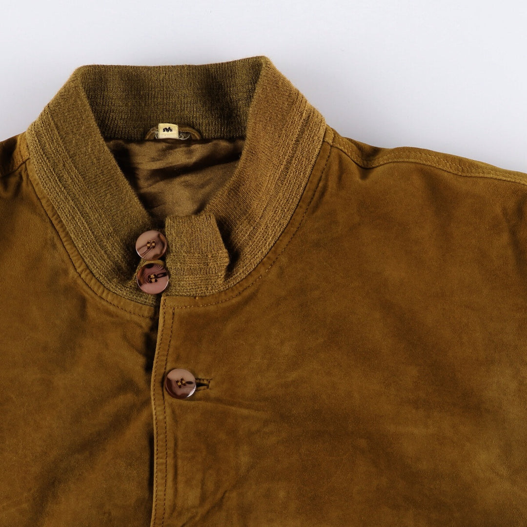 Suede leather jacket, men's size M Genuine Leather Suede Leather brown type Vintage Second Hand