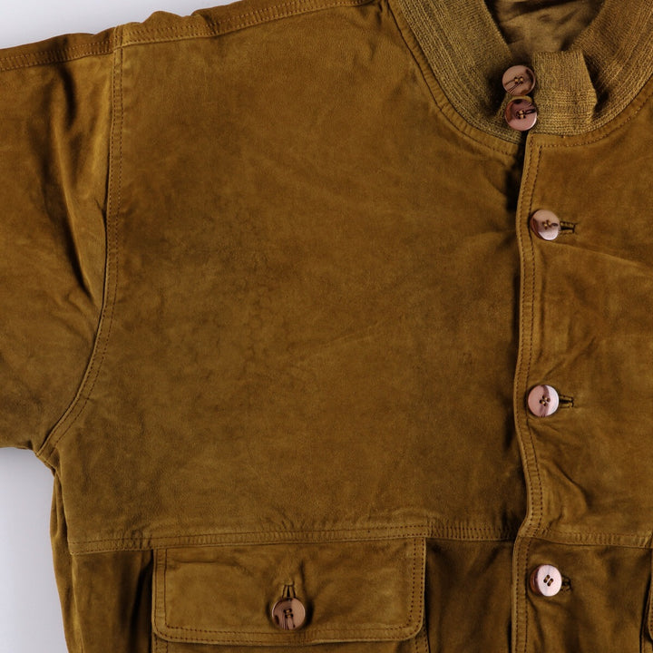 Suede leather jacket, men's size M Genuine Leather Suede Leather brown type Vintage Second Hand