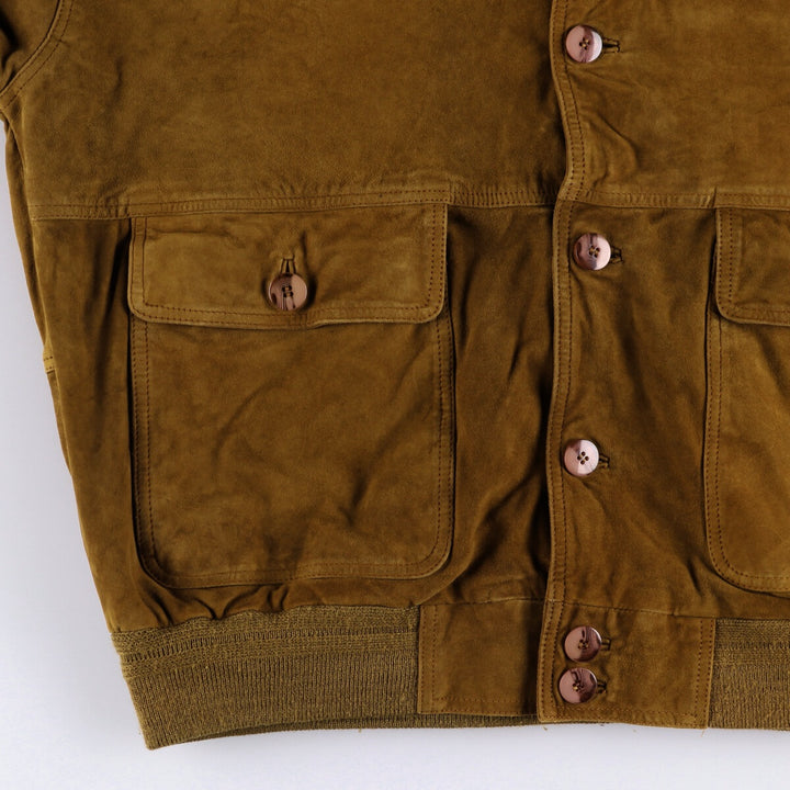 Suede leather jacket, men's size M Genuine Leather Suede Leather brown type Vintage Second Hand