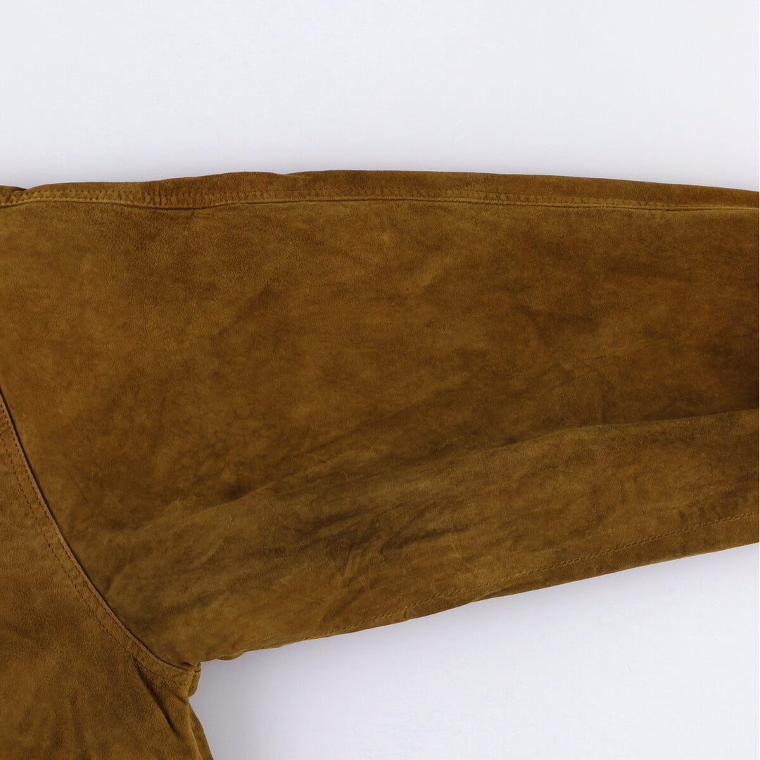 Suede leather jacket, men's size M Genuine Leather Suede Leather brown type Vintage Second Hand