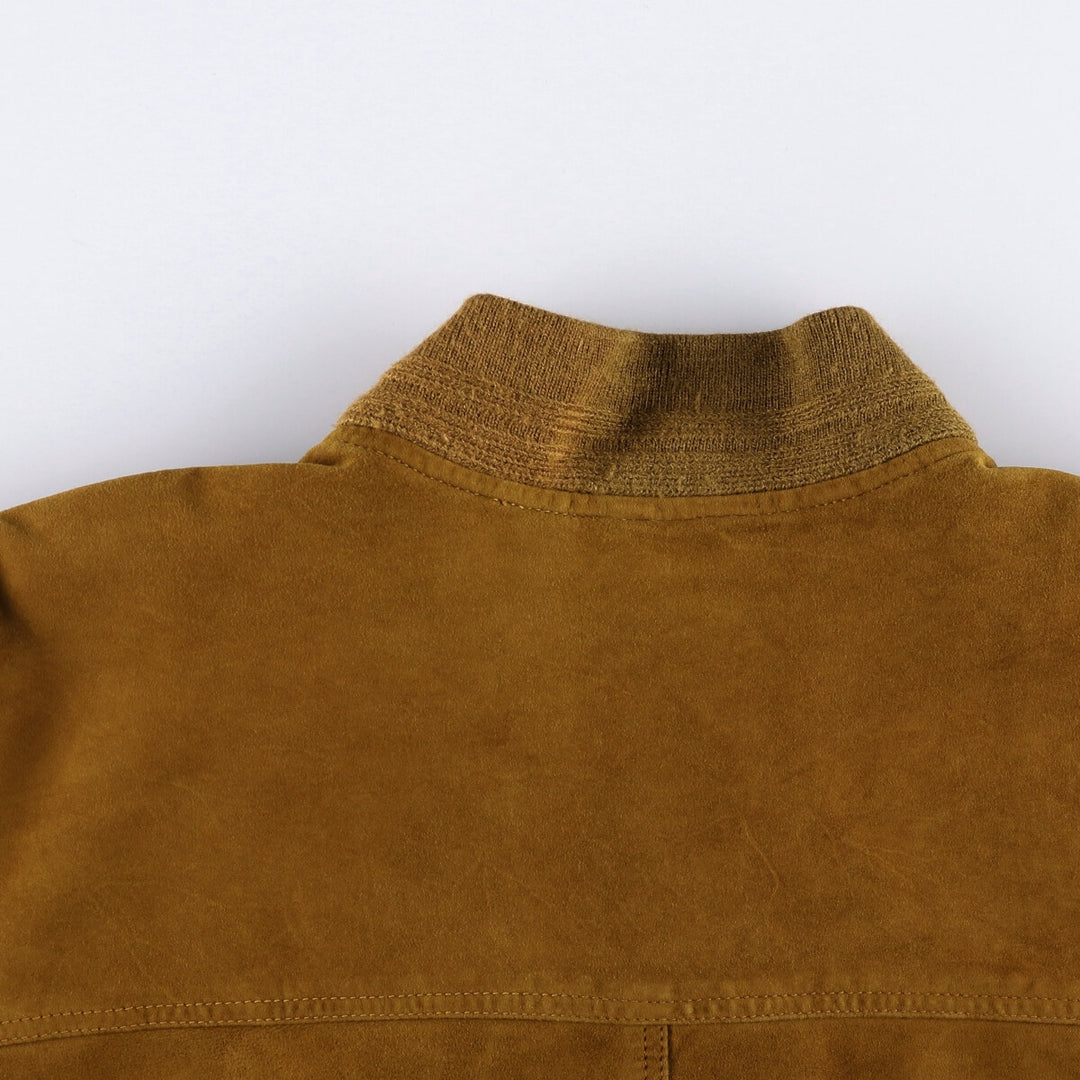 Suede leather jacket, men's size M Genuine Leather Suede Leather brown type Vintage Second Hand
