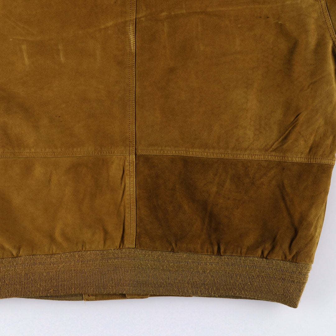 Suede leather jacket, men's size M Genuine Leather Suede Leather brown type Vintage Second Hand