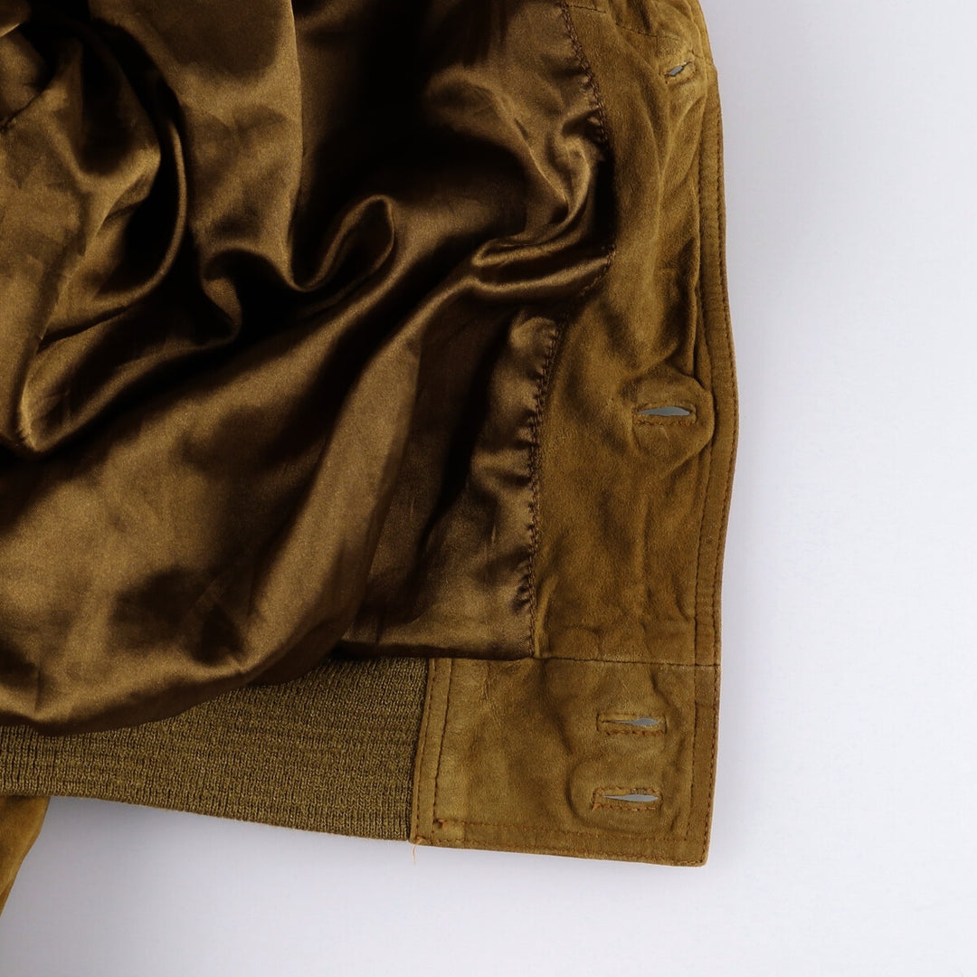 Suede leather jacket, men's size M Genuine Leather Suede Leather brown type Vintage Second Hand