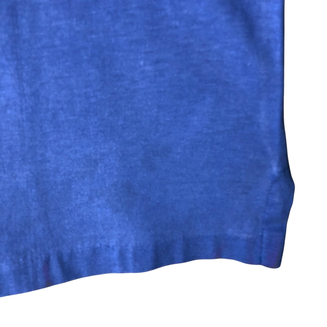 Vintage 1990'S Lands' End plain pocket long sleeve T-shirt, made in the USA, size L, women's. cotton Blue type light blue Vintage Second Hand