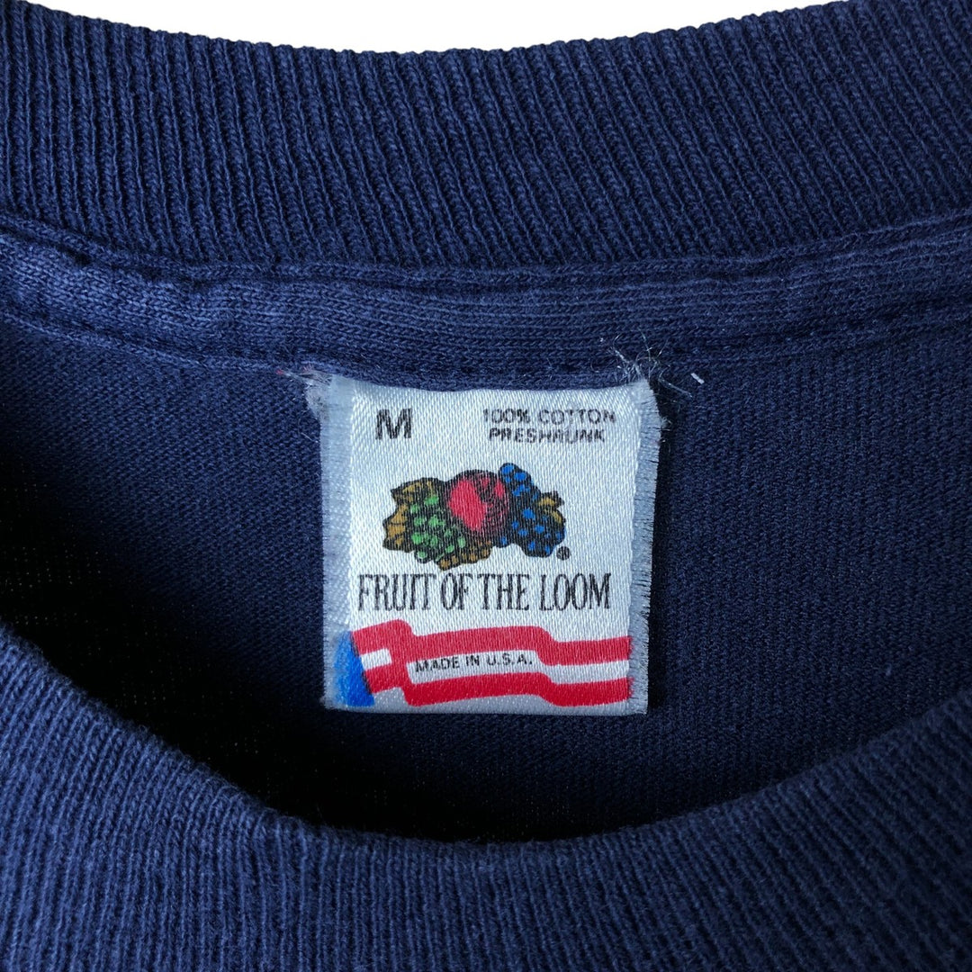 90'S Fruit of the Loom long-sleeved T-shirt, Made in USA, Men's Size Medium cotton navy blue type Vintage Second Hand