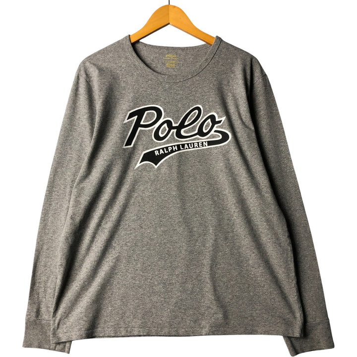 Ralph Lauren POLO RALPH LAUREN long-sleeved T-shirt, men's size L unclear gray type Vintage Second Hand