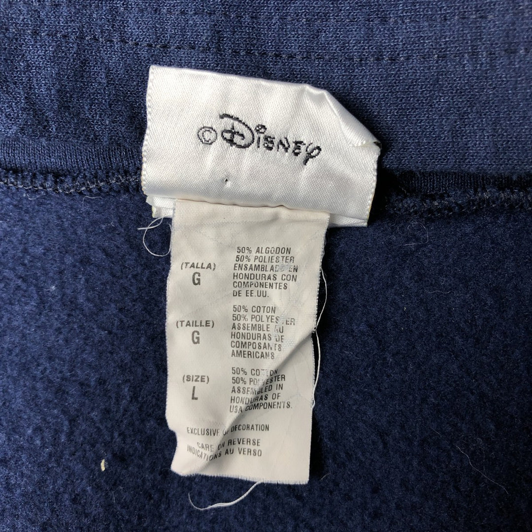 Vintage 90'S Walt Disney World full-zip sweatshirt hoodie, size L, men's cotton navy blue type Vintage Second Hand