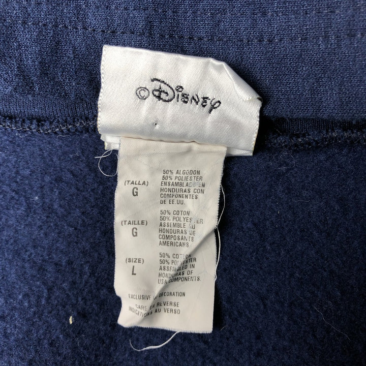 Vintage 90'S Walt Disney World full-zip sweatshirt hoodie, size L, men's cotton navy blue type Vintage Second Hand