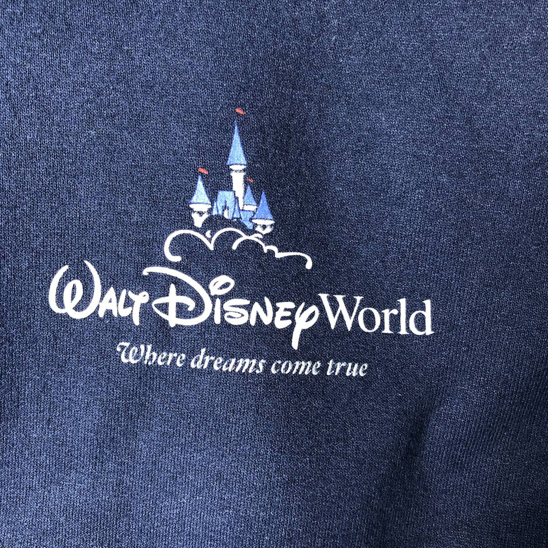Vintage 90'S Walt Disney World full-zip sweatshirt hoodie, size L, men's cotton navy blue type Vintage Second Hand
