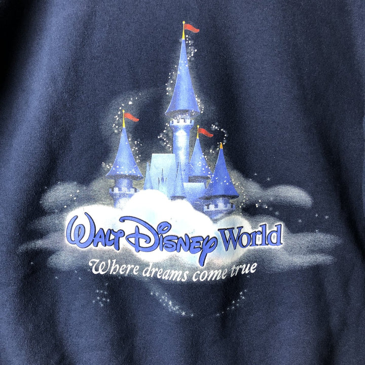 Vintage 90'S Walt Disney World full-zip sweatshirt hoodie, size L, men's cotton navy blue type Vintage Second Hand