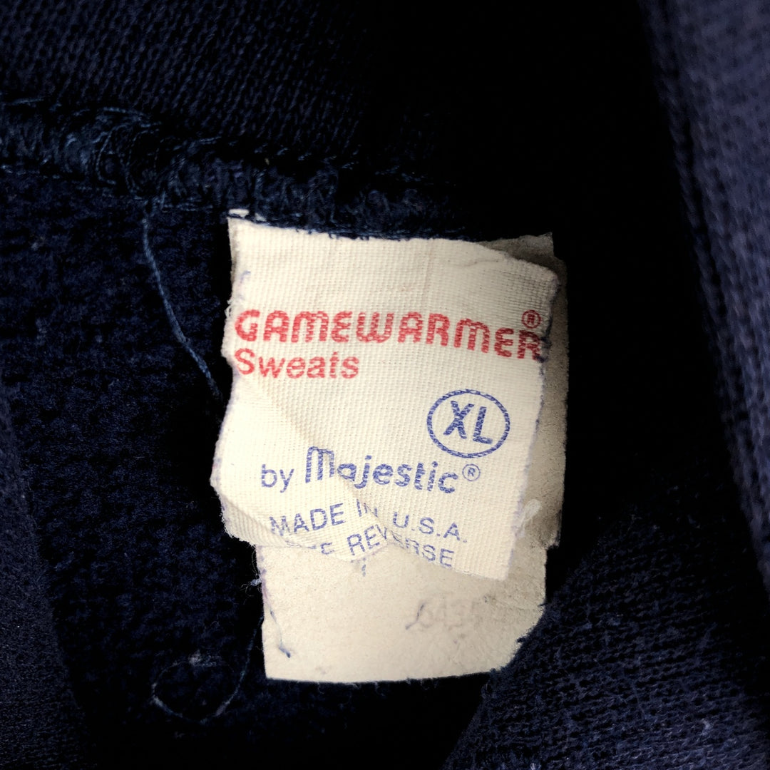 Vintage 90'S Majestic Gamewarmer Sweats full-zip hoodie, Made in USA, Men's XL cotton navy blue type Vintage Second Hand