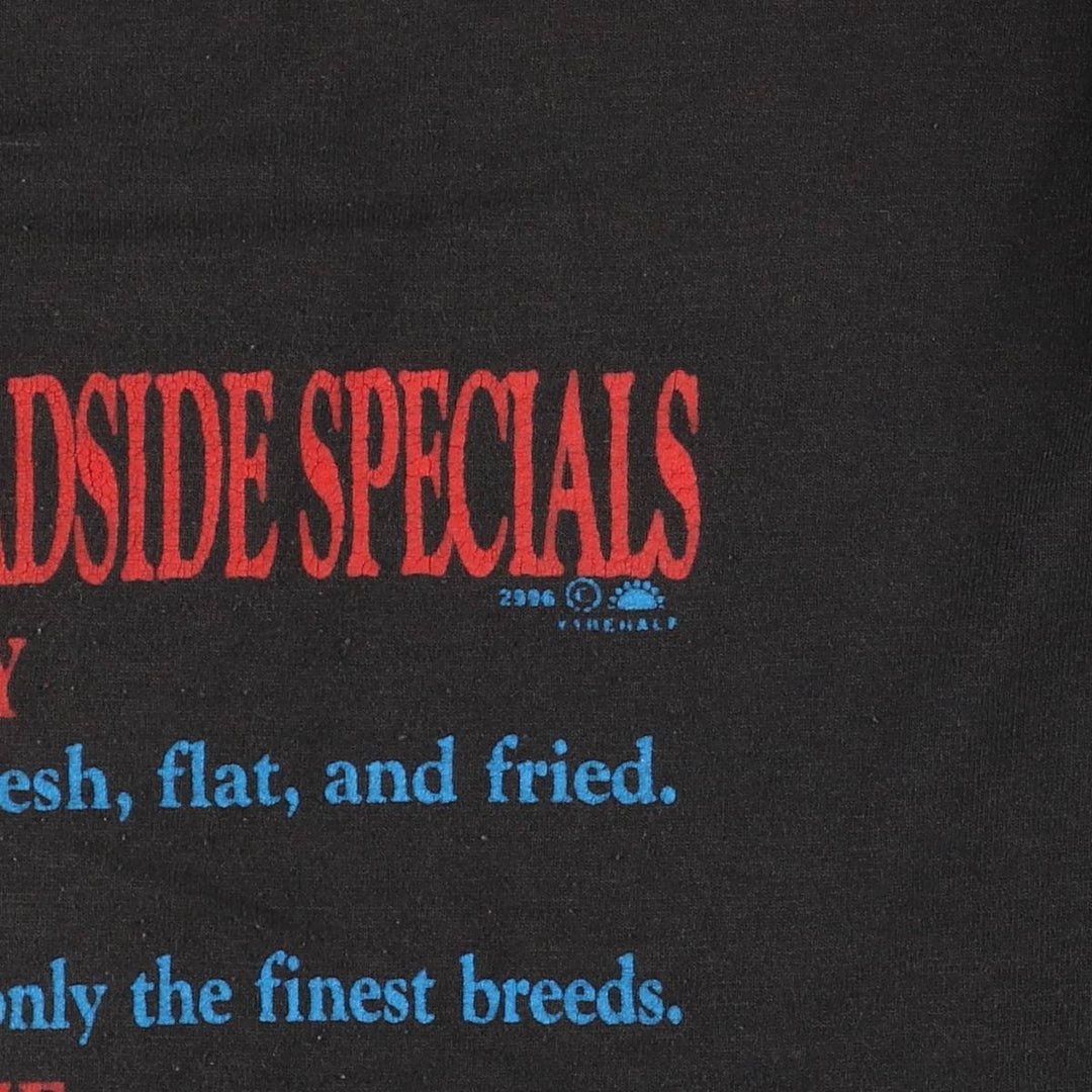 SCREEN STARS ROAD KILL CAFE Advertising T-Shirt, Made in USA, Men's XL, Vintage cotton black type Vintage Second Hand