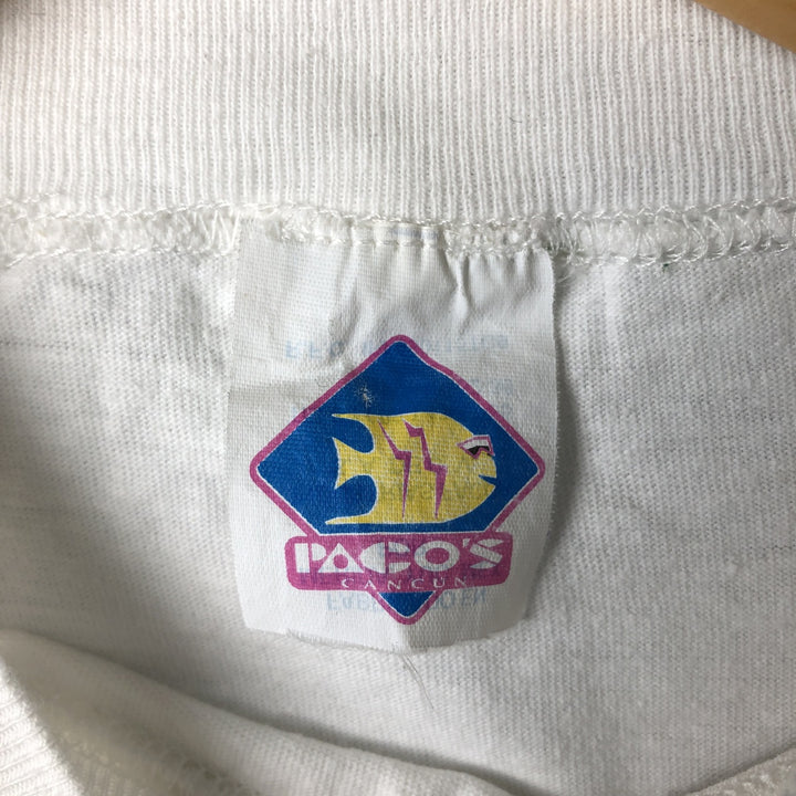 Vintage 90'S PACO'S Advertising T-Shirt, Men's XL unclear white type Vintage Second Hand