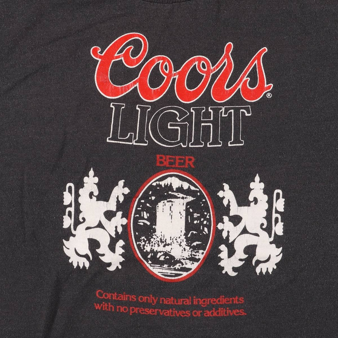COORS LIGHT Coors Light Advertising T-Shirt, Men's Size Small unclear black type Vintage Second Hand
