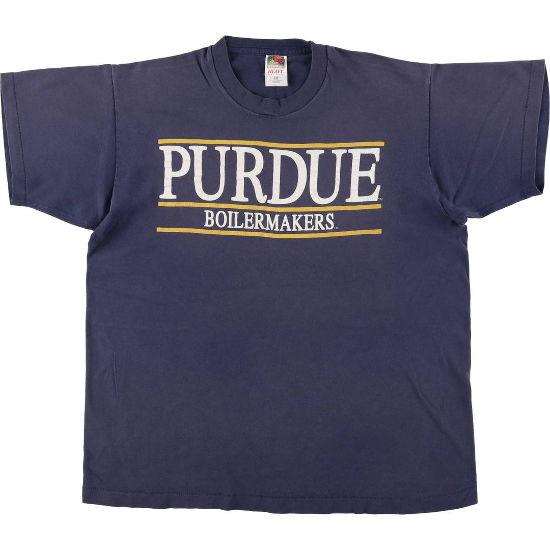 90s-00'S Fruit of the Loom Purdue Boilermakers Advertising T-Shirt, Made in USA, Men's XL, Vintage cotton blue type Vintage Second Hand