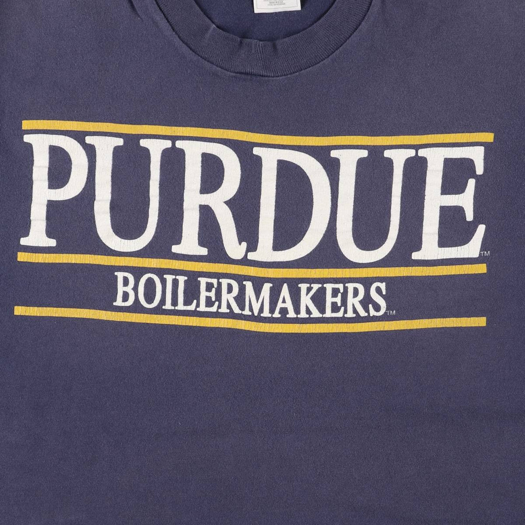90s-00'S Fruit of the Loom Purdue Boilermakers Advertising T-Shirt, Made in USA, Men's XL, Vintage cotton blue type Vintage Second Hand