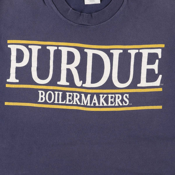 90s-00'S Fruit of the Loom Purdue Boilermakers Advertising T-Shirt, Made in USA, Men's XL, Vintage cotton blue type Vintage Second Hand