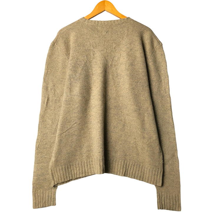 Ralph Lauren POLO by Ralph Lauren wool knit sweater, men's size L wool Khaki type beige Vintage Second Hand