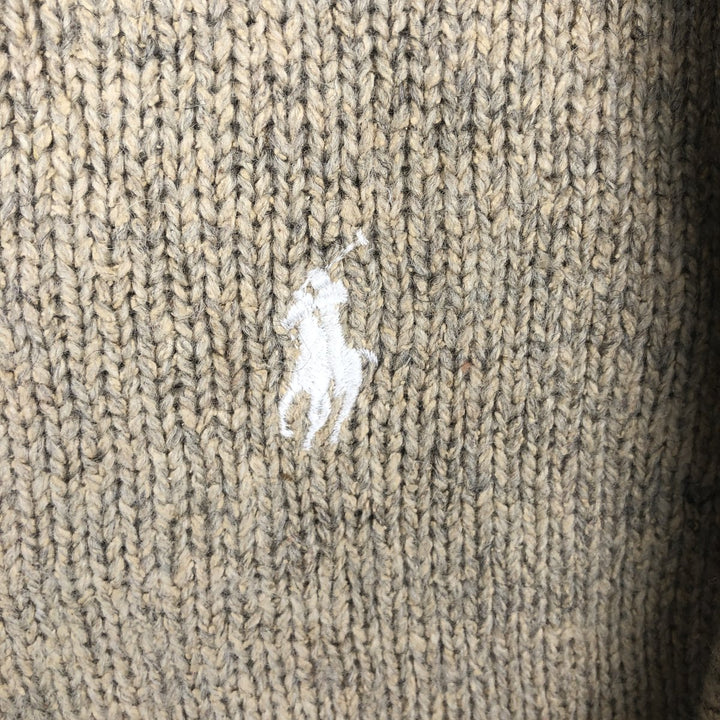 Ralph Lauren POLO by Ralph Lauren wool knit sweater, men's size L wool Khaki type beige Vintage Second Hand