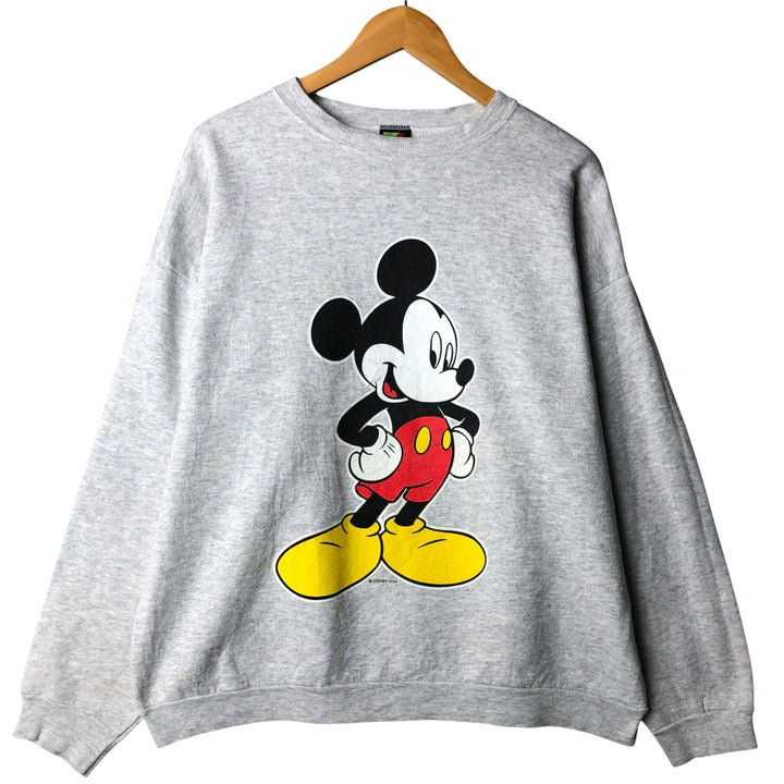 90'S Jerry Leigh Mickey Mouse character sweatshirt, Made in USA, Men's XL, Vintage cotton gray type Vintage Second Hand